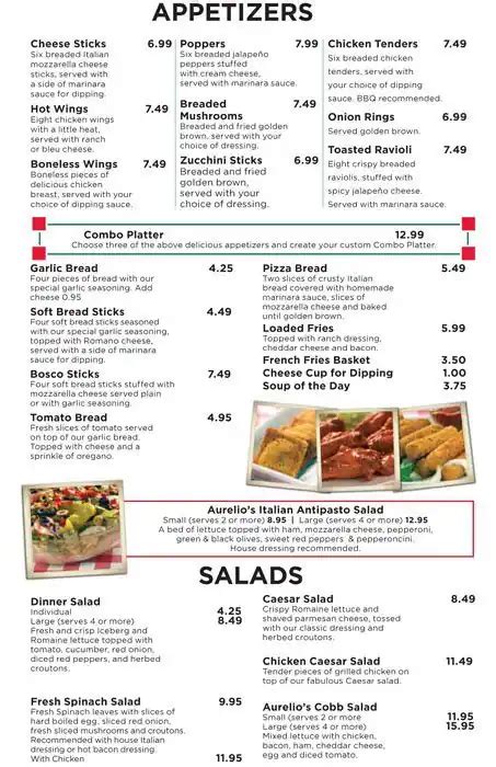 aurelio's south loop|aurelio's menu with prices.